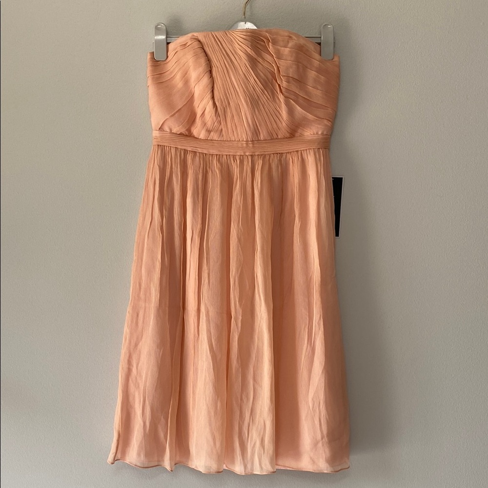 J. Crew Orange Pink Strapless Pleated Sundress Size 6